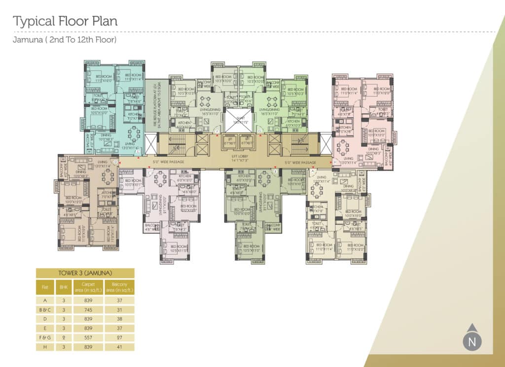Chitrakut Heights Floor Plan - Chitrakut Heights - 2/3/4 Bhk flat in Rajarhat